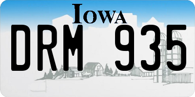 IA license plate DRM935