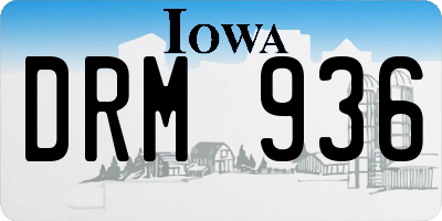 IA license plate DRM936