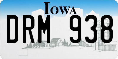 IA license plate DRM938