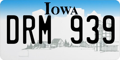 IA license plate DRM939