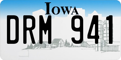 IA license plate DRM941