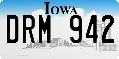 IA license plate DRM942