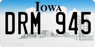IA license plate DRM945