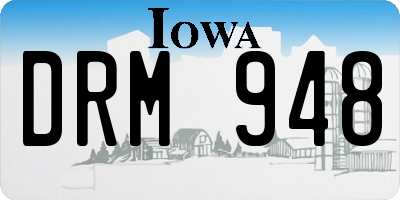 IA license plate DRM948