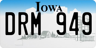 IA license plate DRM949