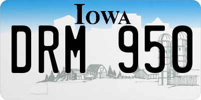 IA license plate DRM950