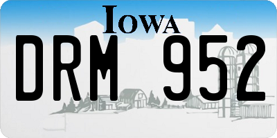 IA license plate DRM952