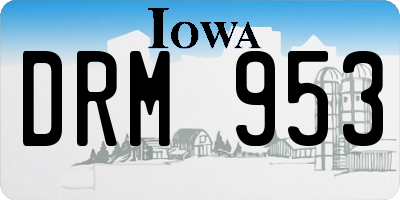 IA license plate DRM953