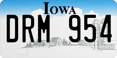 IA license plate DRM954