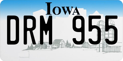 IA license plate DRM955
