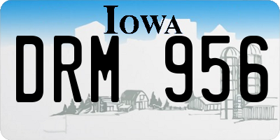 IA license plate DRM956