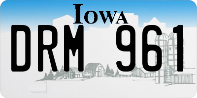 IA license plate DRM961