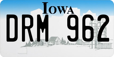 IA license plate DRM962