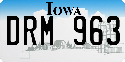 IA license plate DRM963