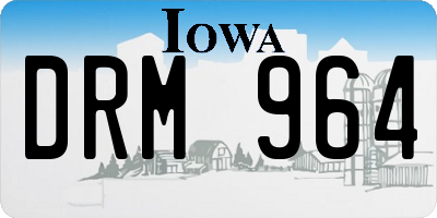 IA license plate DRM964