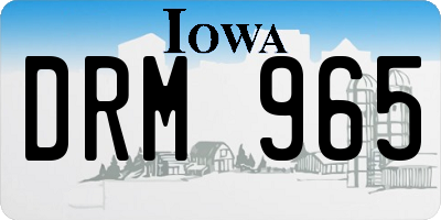 IA license plate DRM965