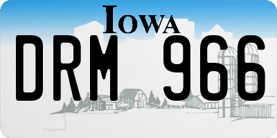 IA license plate DRM966