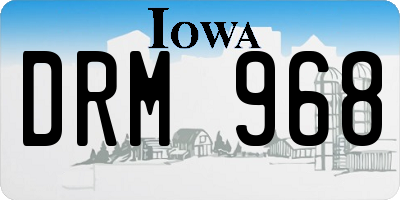 IA license plate DRM968