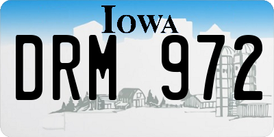 IA license plate DRM972