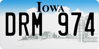 IA license plate DRM974