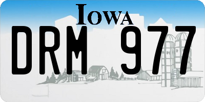 IA license plate DRM977