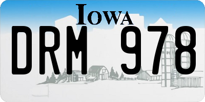 IA license plate DRM978