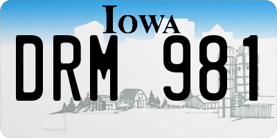 IA license plate DRM981