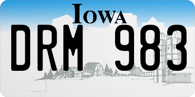 IA license plate DRM983