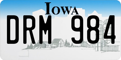 IA license plate DRM984