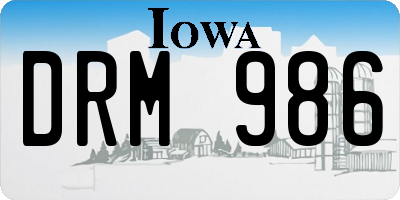 IA license plate DRM986