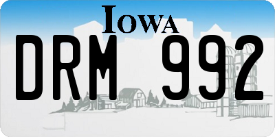 IA license plate DRM992