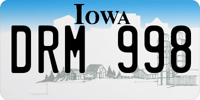 IA license plate DRM998