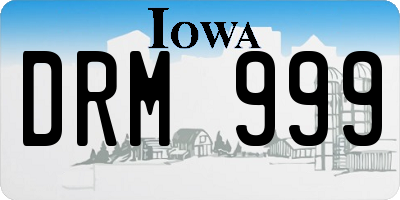 IA license plate DRM999