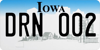 IA license plate DRN002