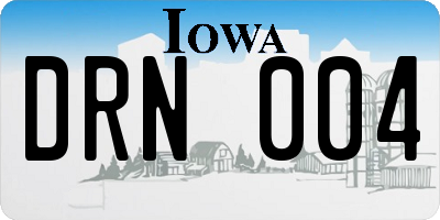IA license plate DRN004