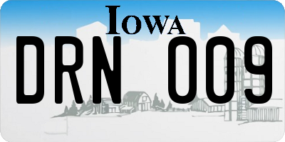 IA license plate DRN009