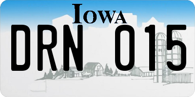 IA license plate DRN015