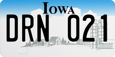 IA license plate DRN021