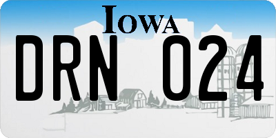 IA license plate DRN024