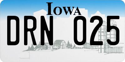 IA license plate DRN025
