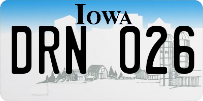 IA license plate DRN026