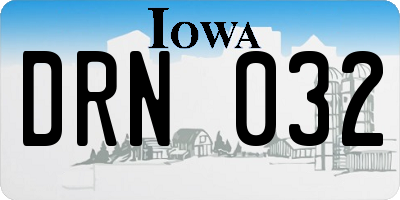 IA license plate DRN032