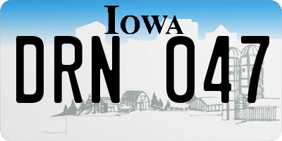 IA license plate DRN047