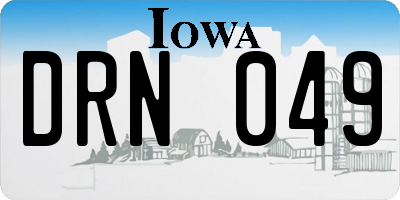 IA license plate DRN049