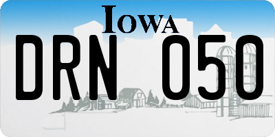 IA license plate DRN050