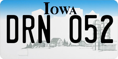 IA license plate DRN052