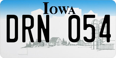 IA license plate DRN054