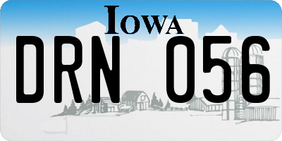IA license plate DRN056