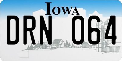 IA license plate DRN064