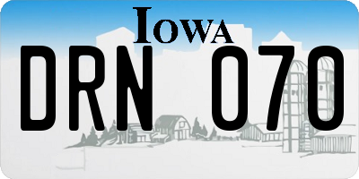 IA license plate DRN070